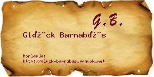 Glück Barnabás névjegykártya